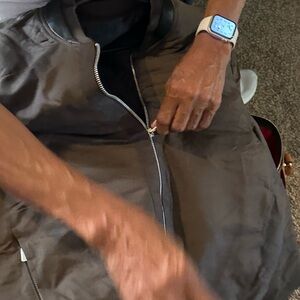 The Kooples Technical Taffetas-Balmer Jacket  Trimmed In Leather size 40